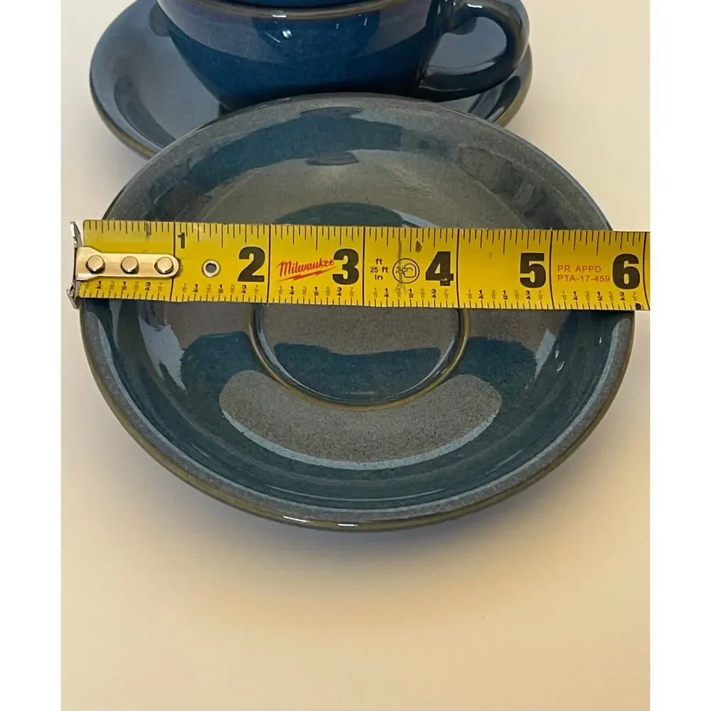 4 PCS Le Tauci Cups & Saucers- Blue